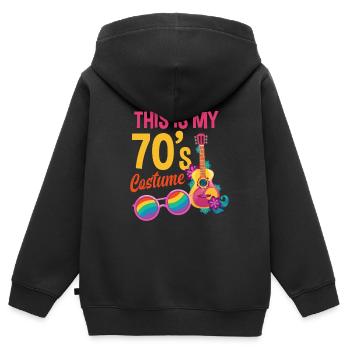 70er Jahre Party Outfit Kostüm 70er Party - Kinder Premium Organic Zip Hoodie - Schwarz - Hinten - AI Model Kid Male (0cm)
