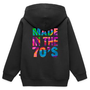 70er Jahre Party Outfit Kostüm 70er Geboren - Kinder Premium Organic Zip Hoodie - Schwarz - Hinten - AI Model Kid Male (0cm)