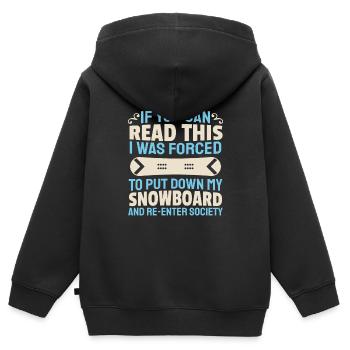 Snowboard Snowboarder Snowboarding - Sweat Premium à capuche zippé enfant bio - noir - Dos - AI Model Kid Male (0cm)