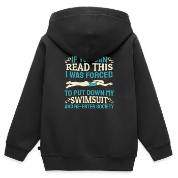Nageurs nageurs - Sweat Premium à capuche zippé enfant bio - noir - Dos - AI Model Kid Male (0cm)