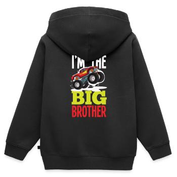 Ich Werde Großer Bruder Ich Bin Großer Bruder - Kinder Premium Organic Zip Hoodie - Schwarz - Hinten - AI Model Kid Male (0cm)
