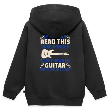E-Gitarre Elektrogitarre Gitarrist Gitarre - Kinder Premium Organic Zip Hoodie - Schwarz - Hinten - AI Model Kid Male (0cm)