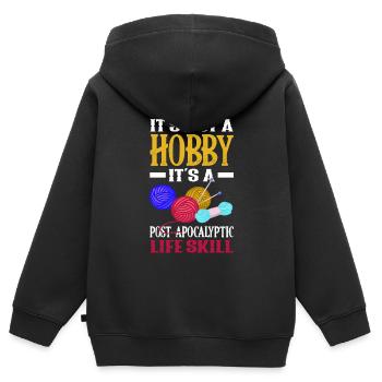 Knitting Knitting Needle Knitting Needle Knitting - Kids Premium Organic Zip-up Hoodie - black - Back - AI Model Kid Male (0cm)