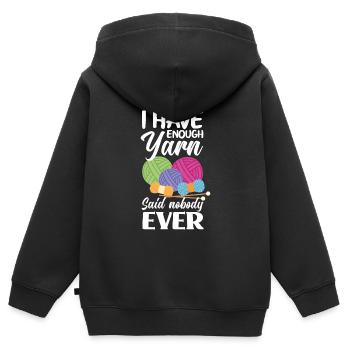 Knitting Knitting Needle Knitting Needle Knitting - Kids Premium Organic Zip-up Hoodie - black - Back - AI Model Kid Male (0cm)