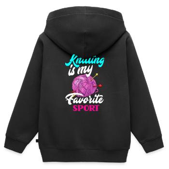 Knitting Knitting Needle Knitting Needle Knitting - Kids Premium Organic Zip-up Hoodie - black - Back - AI Model Kid Male (0cm)