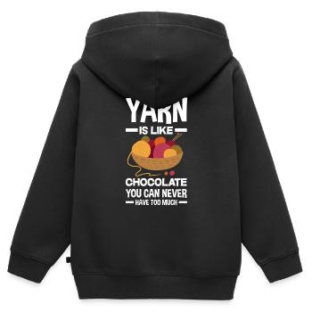 Yarn Knitting Knitting Needles Knitting Needle Knitting - Kids Premium Organic Zip-up Hoodie - black - Back - AI Model Kid Male (0cm)