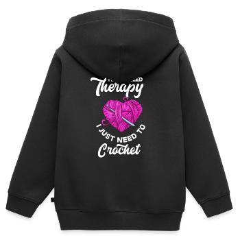 Crochet Crochet Hook Crochet Hooks Crochet Hooker - Sweat Premium à capuche zippé enfant bio - noir - Dos - AI Model Kid Male (0cm)
