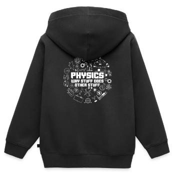 Physicien physicien - Sweat Premium à capuche zippé enfant bio - noir - Dos - AI Model Kid Male (0cm)