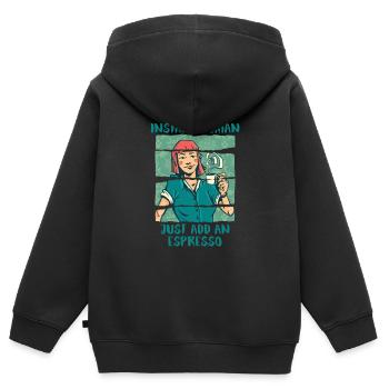 Espresso Coffee - Kids Premium Organic Zip-up Hoodie - black - Back - AI Model Kid Male (0cm)