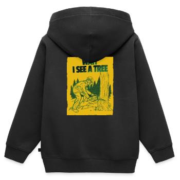 Broyeur de bois Bûcheron Forestier Forestier - Sweat Premium à capuche zippé enfant bio - noir - Dos - AI Model Kid Male (0cm)