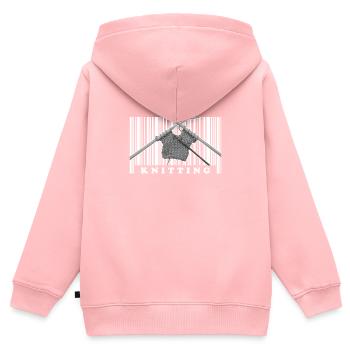 Tricoter - Sweat Premium à capuche zippé enfant bio - rose - Dos - AI Model Kid Female (0cm)