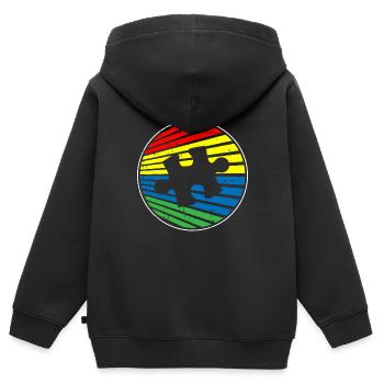 Autismus Autist - Kinder Premium Organic Zip Hoodie - Schwarz - Hinten - AI Model Kid Male (0cm)