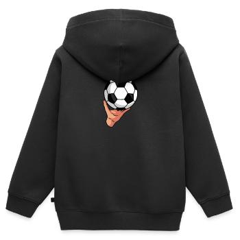 Fußball Fussball - Kinder Premium Organic Zip Hoodie - Schwarz - Hinten - AI Model Kid Male (0cm)