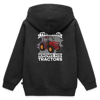 Trekker Traktor Trecker Landwirt Bauer - Kinder Premium Organic Zip Hoodie - Schwarz - Hinten - AI Model Kid Male (0cm)