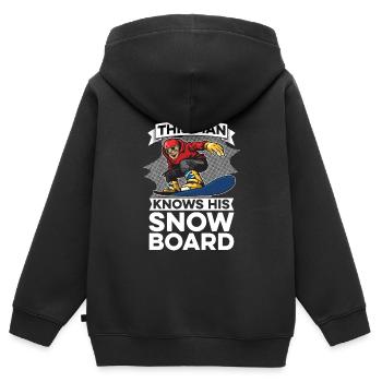 Snowboard Snowboarder Snowboarding - Sweat Premium à capuche zippé enfant bio - noir - Dos - AI Model Kid Male (0cm)