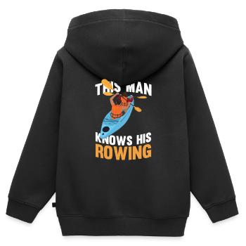 Aviron Aviron Aviron Bateau Aviron - Sweat Premium à capuche zippé enfant bio - noir - Dos - AI Model Kid Male (0cm)