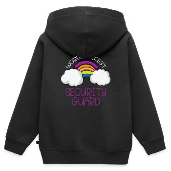 Security Security Guard Security Service - Kids Premium Organic Zip-up Hoodie - black - Back - AI Model Kid Male (0cm)