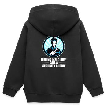 Service de sécurité des agents de sécurité - Sweat Premium à capuche zippé enfant bio - noir - Dos - AI Model Kid Male (0cm)