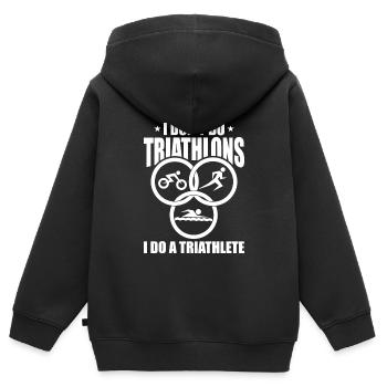 Triathlon - Sweat Premium à capuche zippé enfant bio - noir - Dos - AI Model Kid Male (0cm)
