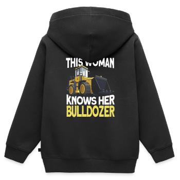 Bulldozer bulldozer crawler - Kids Premium Organic Zip-up Hoodie - black - Back - AI Model Kid Male (0cm)