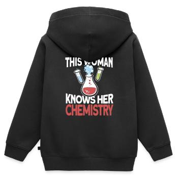 Chimiste Chimiste Technicien de laboratoire chimique Technicien chimique Technicien chimique - Sweat Premium à capuche zippé enfant bio - noir - Dos - AI Model Kid Male (0cm)