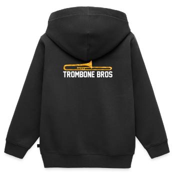Trombone - Sweat Premium à capuche zippé enfant bio - noir - Dos - AI Model Kid Male (0cm)
