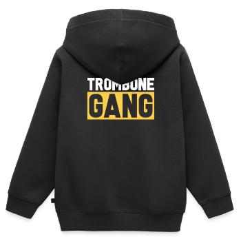 Trombone - Sweat Premium à capuche zippé enfant bio - noir - Dos - AI Model Kid Male (0cm)