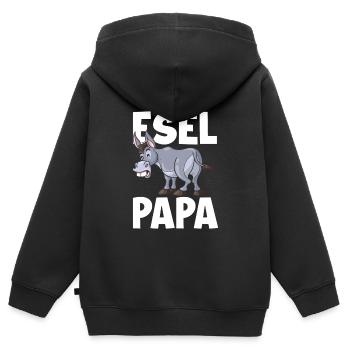 Esel Papa Eselliebhaber Esel Esel - Kinder Premium Organic Zip Hoodie - Schwarz - Hinten - AI Model Kid Male (0cm)