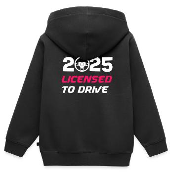 Driver's License Passed Gift - Kids Premium Organic Zip-up Hoodie - black - Back - AI Model Kid Male (0cm)