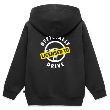 Driver's License Passed Gift - Kids Premium Organic Zip-up Hoodie - black - Back - AI Model Kid Male (0cm)
