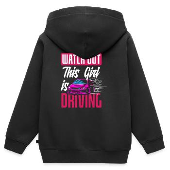 Driver's License Passed Gift - Kids Premium Organic Zip-up Hoodie - black - Back - AI Model Kid Male (0cm)