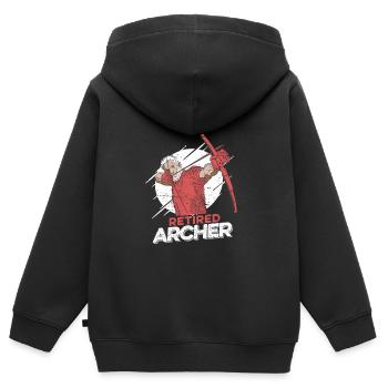 Tir à l’arc Flèche Tir à l’arc Tir à l’arc - Sweat Premium à capuche zippé enfant bio - noir - Dos - AI Model Kid Male (0cm)
