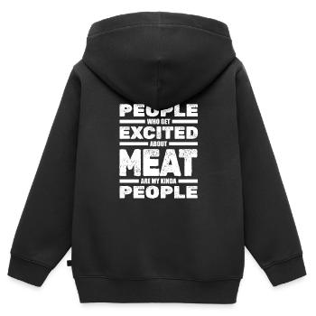 Fleischer Metzger Schlachter - Kinder Premium Organic Zip Hoodie - Schwarz - Hinten - AI Model Kid Male (0cm)