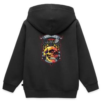 Grill grill maître BBQ - Sweat Premium à capuche zippé enfant bio - noir - Dos - AI Model Kid Male (0cm)