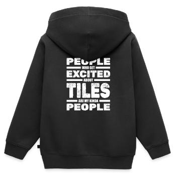 Tiler Floor layers - Kids Premium Organic Zip-up Hoodie - black - Back - AI Model Kid Male (0cm)