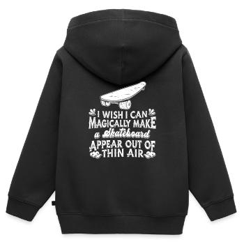 Skateboard Skateboard Skateur - Sweat Premium à capuche zippé enfant bio - noir - Dos - AI Model Kid Male (0cm)