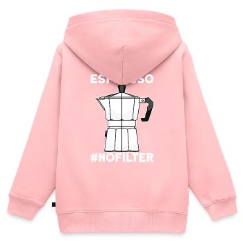 Espresso #nofilter coffee T-Shirt - Kids Premium Organic Zip-up Hoodie - rose - Back - AI Model Kid Female (0cm)