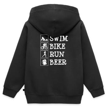 Triathlon - Sweat Premium à capuche zippé enfant bio - noir - Dos - AI Model Kid Male (0cm)