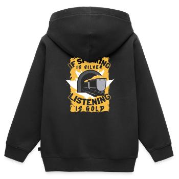 Gold Mining Gold Mine - Kids Premium Organic Zip-up Hoodie - black - Back - AI Model Kid Male (0cm)
