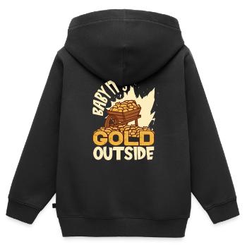 Gold Mining Gold Mine - Kids Premium Organic Zip-up Hoodie - black - Back - AI Model Kid Male (0cm)