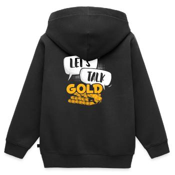 Mine d’or minière - Sweat Premium à capuche zippé enfant bio - noir - Dos - AI Model Kid Male (0cm)