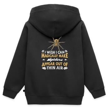 Spinne Haustier - Kinder Premium Organic Zip Hoodie - Schwarz - Hinten - AI Model Kid Male (0cm)