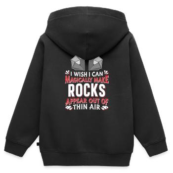 Géologue Pierres Pierre Collectionneur Pétrologie - Sweat Premium à capuche zippé enfant bio - noir - Dos - AI Model Kid Male (0cm)