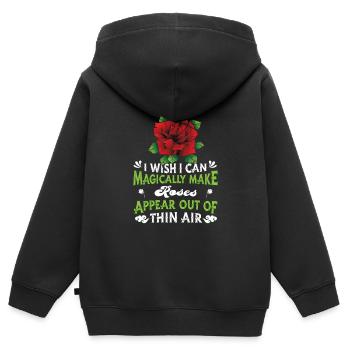 Rose Roses Rose Garden Jardinier - Sweat Premium à capuche zippé enfant bio - noir - Dos - AI Model Kid Male (0cm)