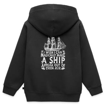 Seglen Segelboot Segler - Kinder Premium Organic Zip Hoodie - Schwarz - Hinten - AI Model Kid Male (0cm)