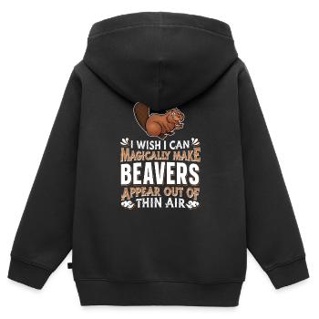 Biber - Kinder Premium Organic Zip Hoodie - Schwarz - Hinten - AI Model Kid Male (0cm)