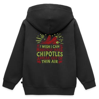 Chipotle - Sweat Premium à capuche zippé enfant bio - noir - Dos - AI Model Kid Male (0cm)