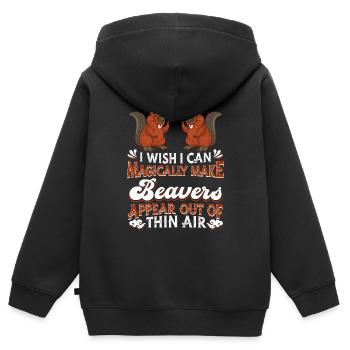 Castor - Sweat Premium à capuche zippé enfant bio - noir - Dos - AI Model Kid Male (0cm)