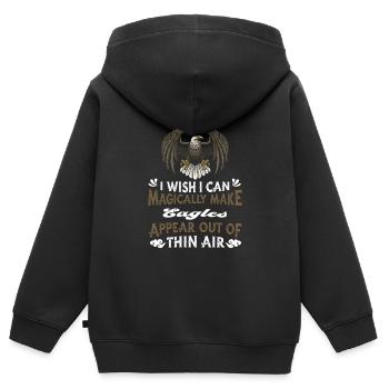 Adler Adlerkopf Raubvogel Greifvogel - Kinder Premium Organic Zip Hoodie - Schwarz - Hinten - AI Model Kid Male (0cm)