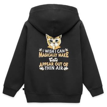 Katze Mietzekatze Hauskatze - Kinder Premium Organic Zip Hoodie - Schwarz - Hinten - AI Model Kid Male (0cm)